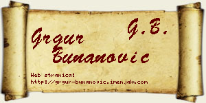 Grgur Bunanović vizit kartica